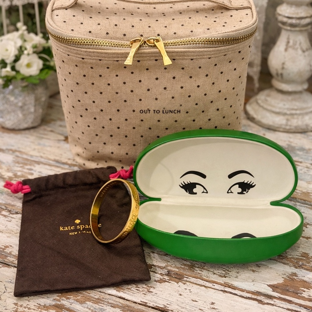 💖♠️ Kate Spade Trio Bundle – Lunch Bag + Bangle + Sunglass Case ♠️